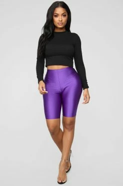 Fashion Nova Curves For Days Biker Shorts - Purple