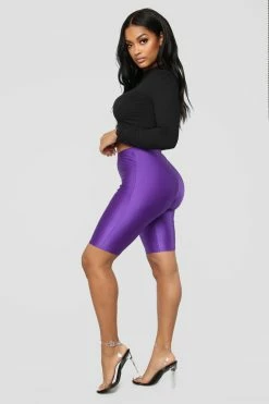 Fashion Nova Curves For Days Biker Shorts - Purple