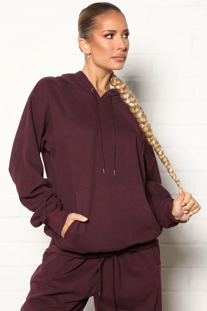 Cheap ๐ Fashion Nova Training Oversized Pullover Hoodie - Plum Activewear Tops ๐ 3 Fashion Nova Training Oversized Pullover Hoodie - Plum Activewear Tops