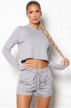 Fashion Nova On The Grind Pullover Hoodie - Heather Grey