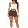Fashion Nova Plain Jane Mini Shorts - Chocolate Biker Shorts
