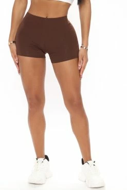 Fashion Nova Plain Jane Mini Shorts - Chocolate Biker Shorts
