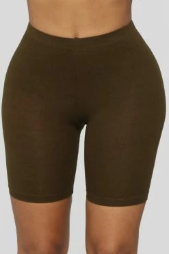 Fashion Nova Natalee Biker Shorts - Olive