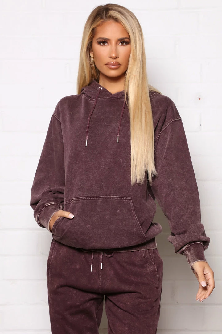 Best Pirce ๐ Fashion Nova Sport Essential Hoodie - Plum Mineral Wash ๐คฉ 3 Fashion Nova Sport Essential Hoodie - Plum Mineral Wash