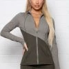 Fashion Nova Jump To It Active Zip Jacket In Power Flex - Heather Olive Activewear Tops