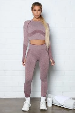 Fashion Nova No Limits Active Crop Top In Infinity Seamless - Burgundy