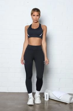 Fashion Nova Never Quit Active Sports Bra In Sculpt Tech - Black