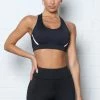 Fashion Nova Never Quit Active Sports Bra In Sculpt Tech - Black