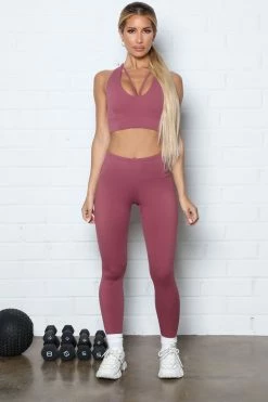 Fashion Nova Passionate Sports Bra In Power Flex - Wine