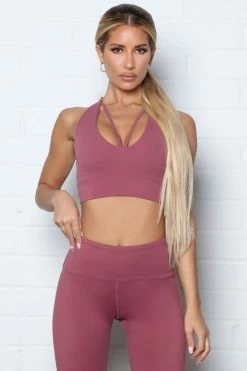 Fashion Nova Passionate Sports Bra In Power Flex - Wine