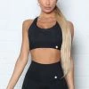 Fashion Nova Small Circle Active Sports Bra In Sculpt Tech - Black Activewear Tops