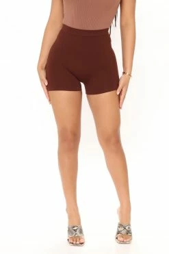 Fashion Nova Uncomplicated Seamless Shorts - Chocolate Biker Shorts