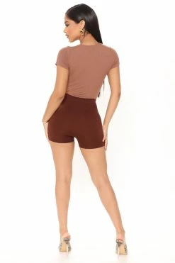 Fashion Nova Uncomplicated Seamless Shorts - Chocolate Biker Shorts
