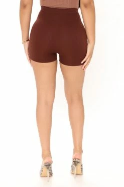 Fashion Nova Uncomplicated Seamless Shorts - Chocolate Biker Shorts