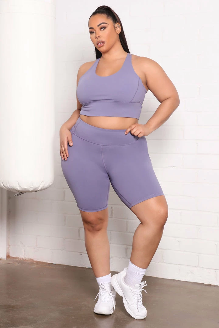 Fashion Nova Activewear Tops At Ease Active Sports Bra In Power Flex - Lilac