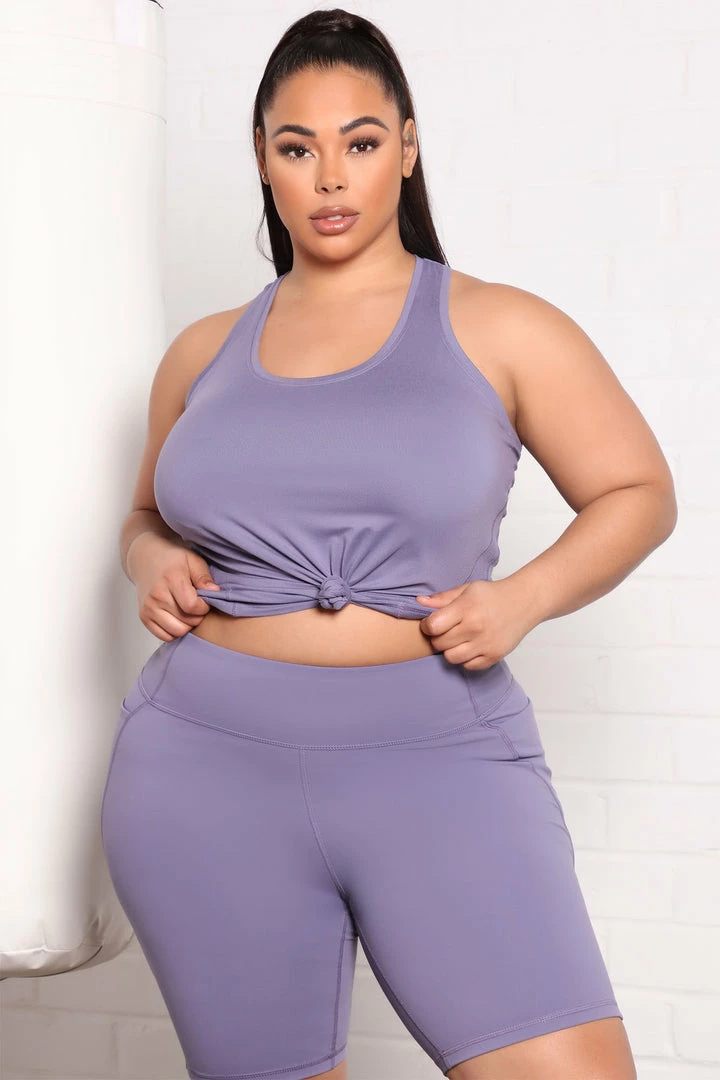 Fashion Nova At Ease Active Tank Top In Power Flex - Lilac Activewear Tops