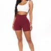 Fashion Nova Hailey Biker Shorts - Burgundy
