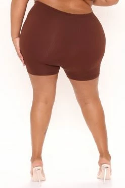 Fashion Nova Uncomplicated Seamless Shorts - Chocolate Biker Shorts