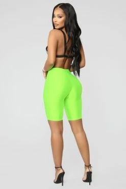 Fashion Nova Curves For Days Biker Shorts - Neon Green
