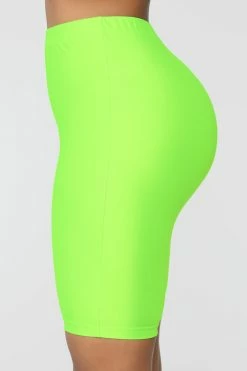 Fashion Nova Curves For Days Biker Shorts - Neon Green