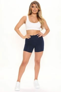 Fashion Nova Hailey Biker Shorts - Navy