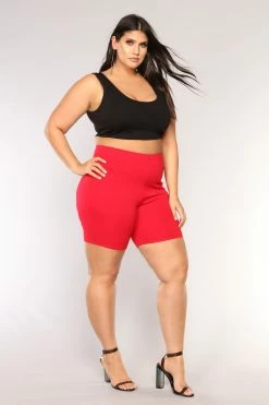 Fashion Nova Classic Mini Biker Shorts - Red