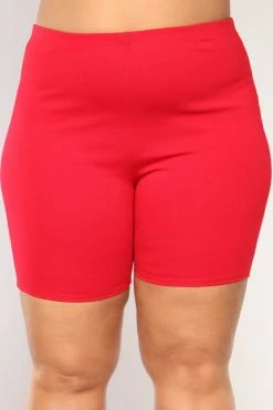 Fashion Nova Classic Mini Biker Shorts - Red
