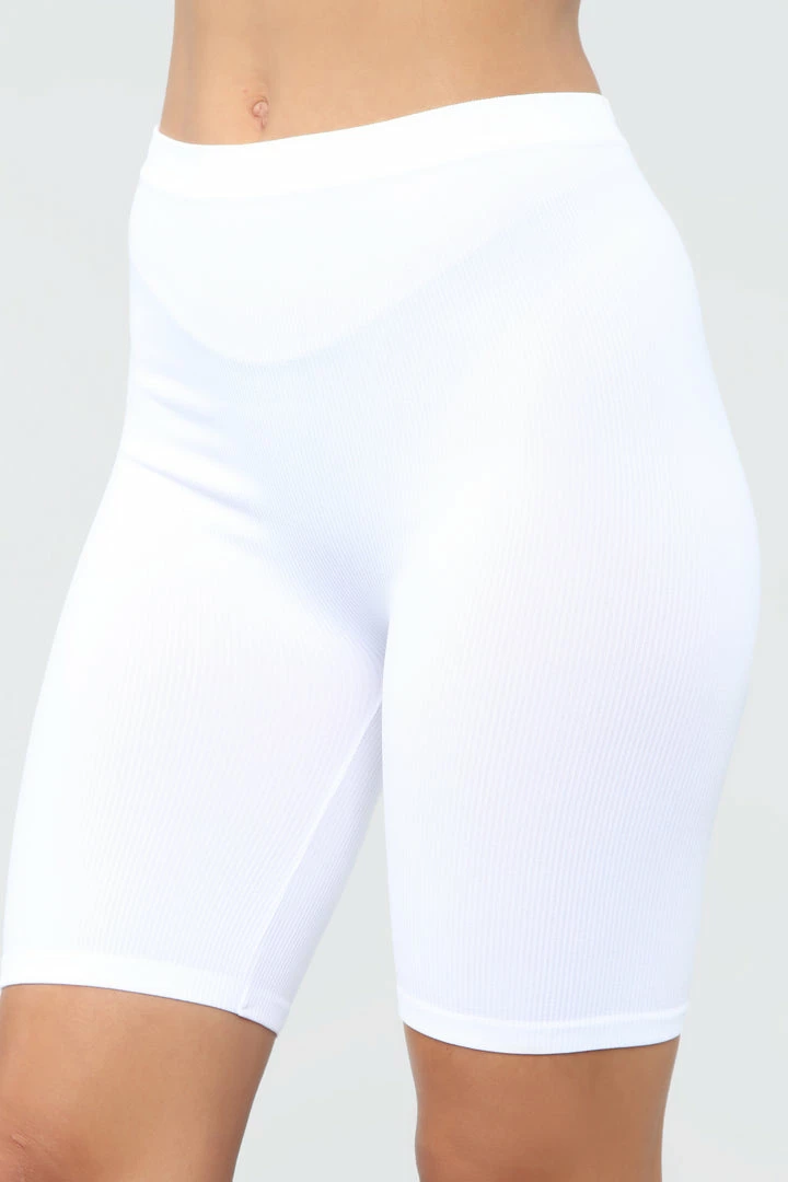 Fashion Nova Effortless Seamless Biker Shorts - White