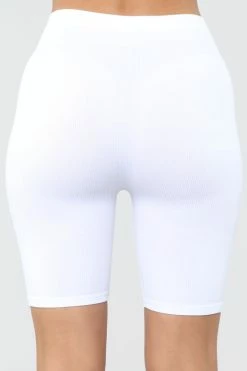 Fashion Nova Effortless Seamless Biker Shorts - White