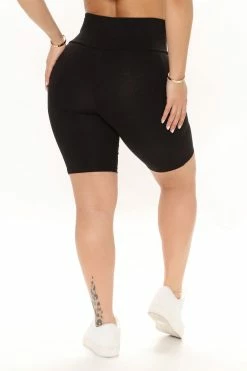 Fashion Nova Keeping Up Biker Short - Black