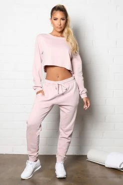Fashion Nova Don't Quit Active Mineral Wash Pullover - Blush Activewear Tops