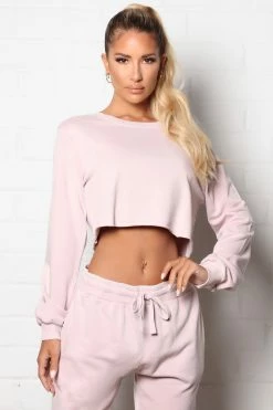 Fashion Nova Don't Quit Active Mineral Wash Pullover - Blush Activewear Tops