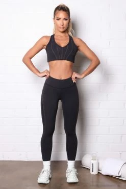 Fashion Nova Activewear Tops Follow Me Sports Bra In Sculpt Tech - Black