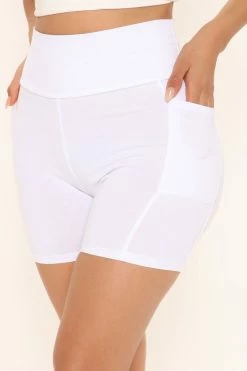 Fashion Nova Abbey High Rise Biker Short - White Biker Shorts