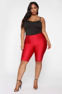 Best deal 🤩 Fashion Nova Curves For Days Biker Shorts - Red 💯 18 Fashion Nova Curves For Days Biker Shorts - Red