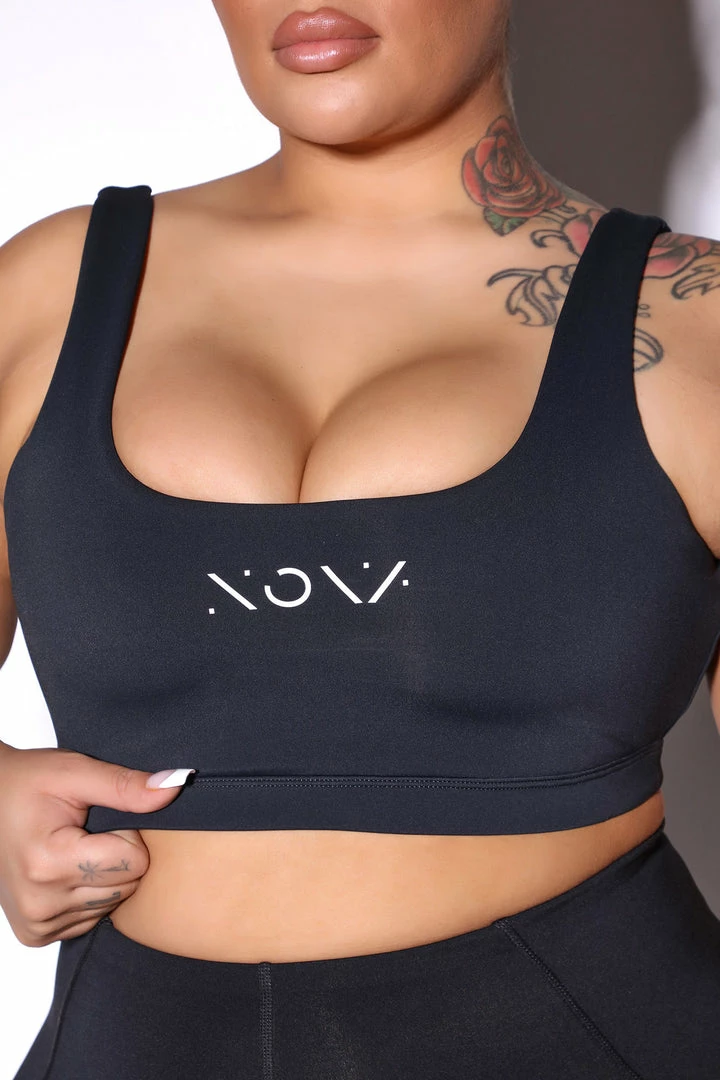 Fashion Nova Activewear Tops Dazzle Bliztar Sports Bra - Black