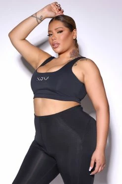 Fashion Nova Activewear Tops Dazzle Bliztar Sports Bra - Black