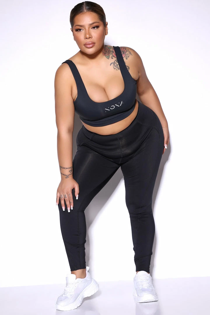 Fashion Nova Activewear Tops Dazzle Bliztar Sports Bra - Black