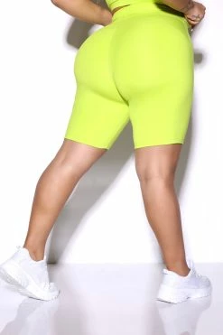 Fashion Nova Activewear Bottoms Sublime Juno Biker Shorts - Chartreuse