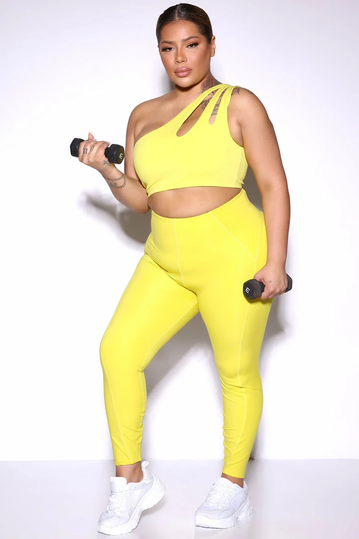 Fashion Nova Activewear Tops Dazzle Ostro Sports Bra - Electric Yellow