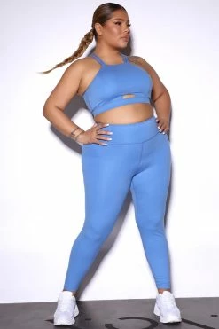 Fashion Nova Sublime Arina Sports Bra - Blue Jay Activewear Tops