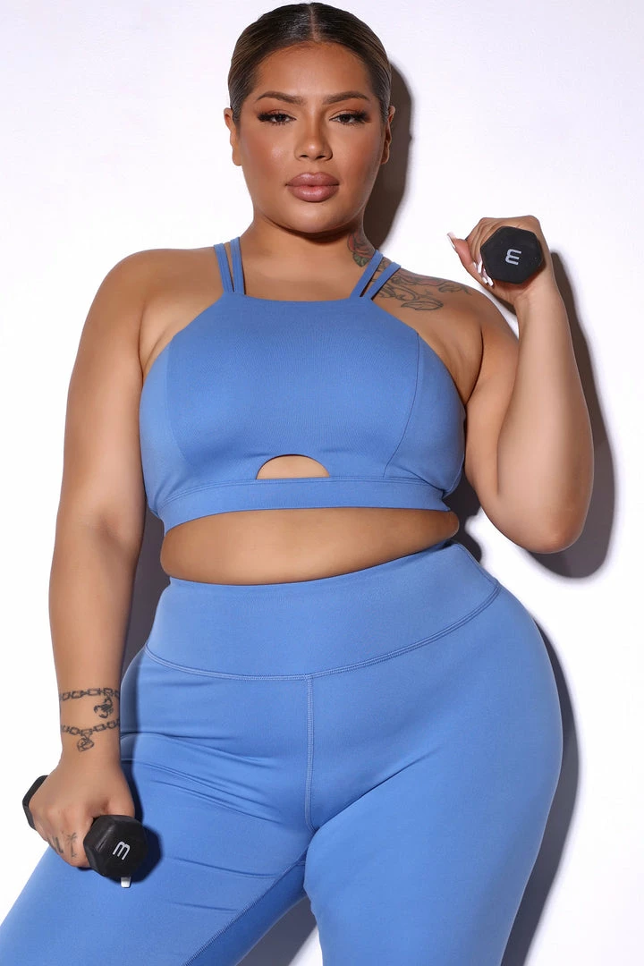 Fashion Nova Sublime Arina Sports Bra - Blue Jay Activewear Tops