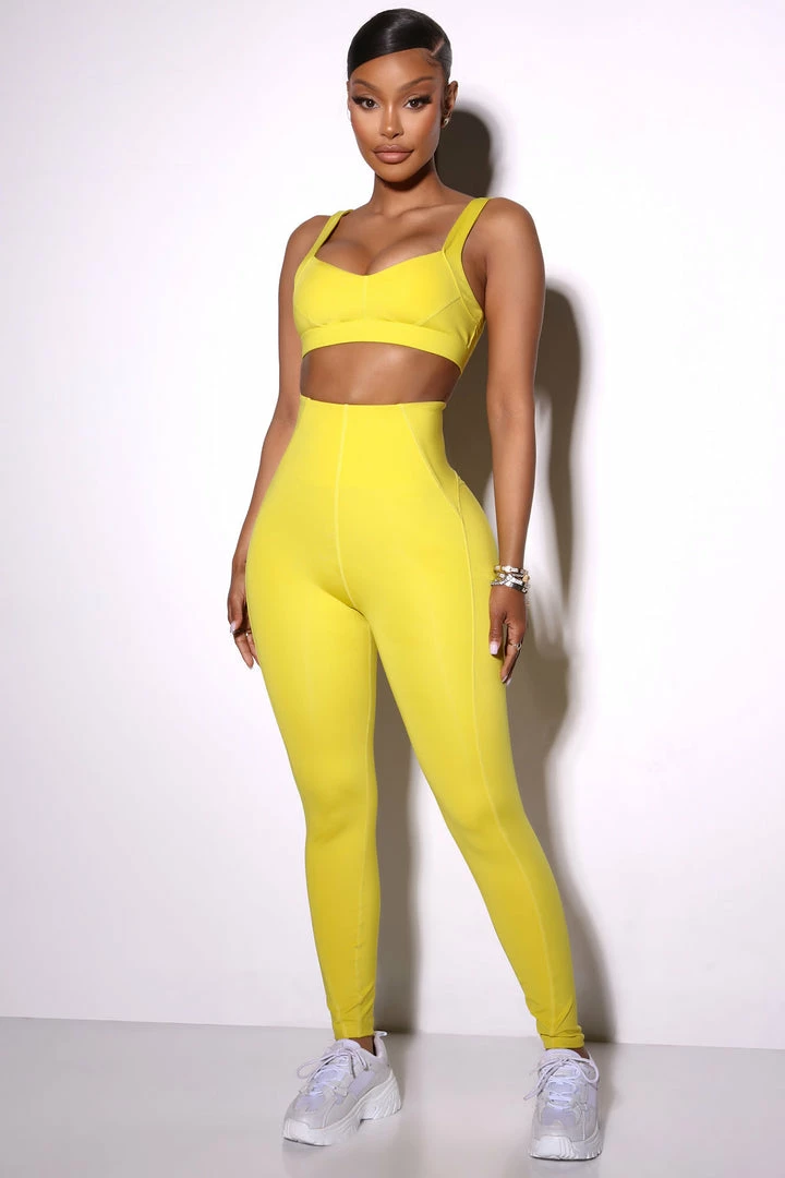 Fashion Nova Activewear Tops Morph Rettig Sports Bra - Electric Yellow