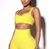 Fashion Nova Activewear Tops Morph Rettig Sports Bra - Electric Yellow