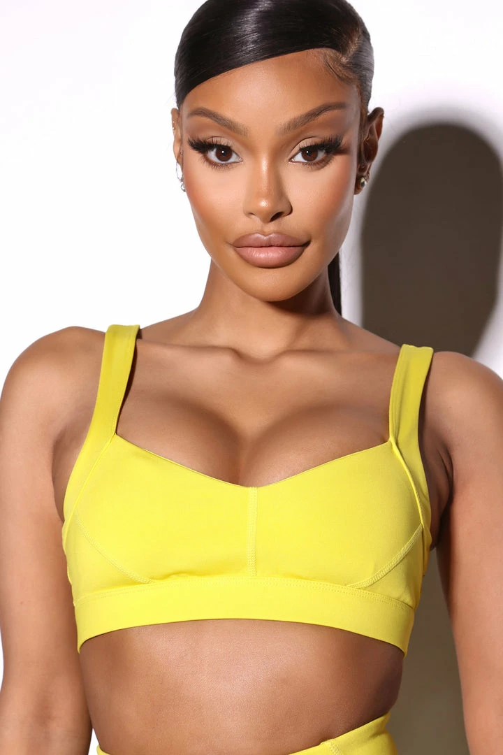 Fashion Nova Activewear Tops Morph Rettig Sports Bra - Electric Yellow