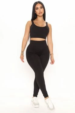 Fashion Nova Running On Coffee Legging - Black