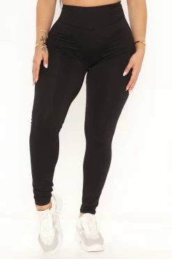 Fashion Nova Running On Coffee Legging - Black