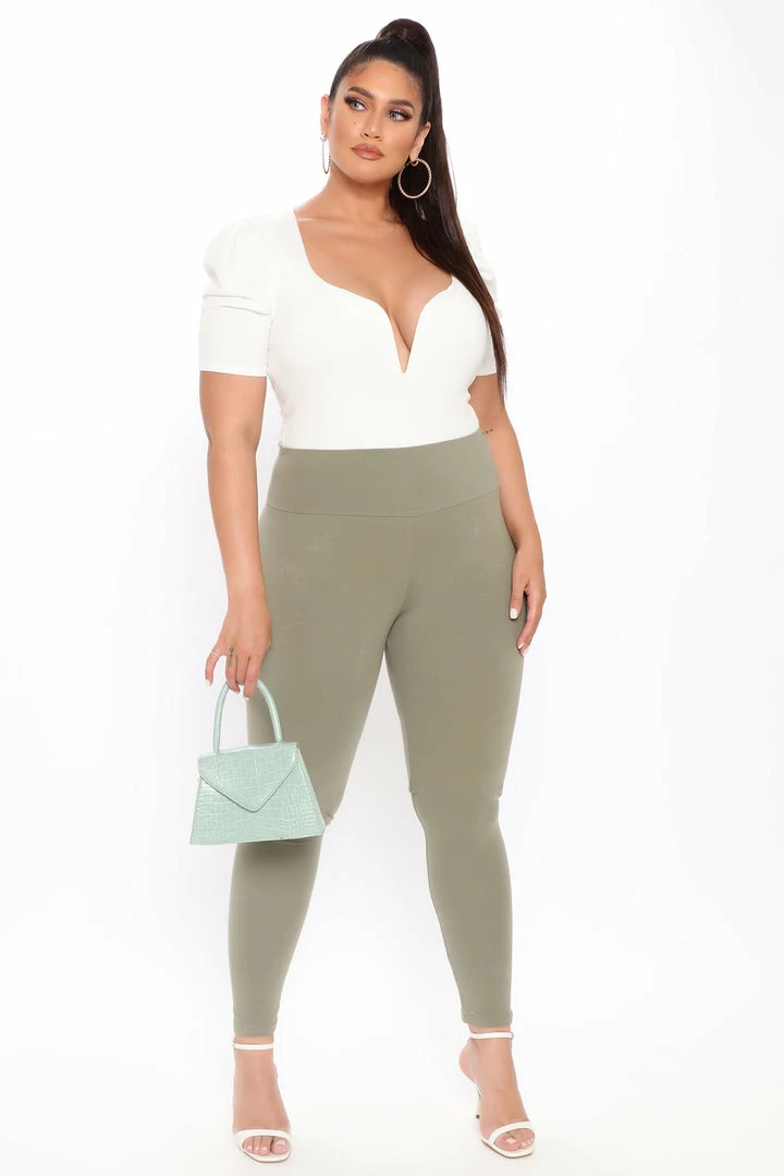 Fashion Nova Running Around High Rise Legging - Olive