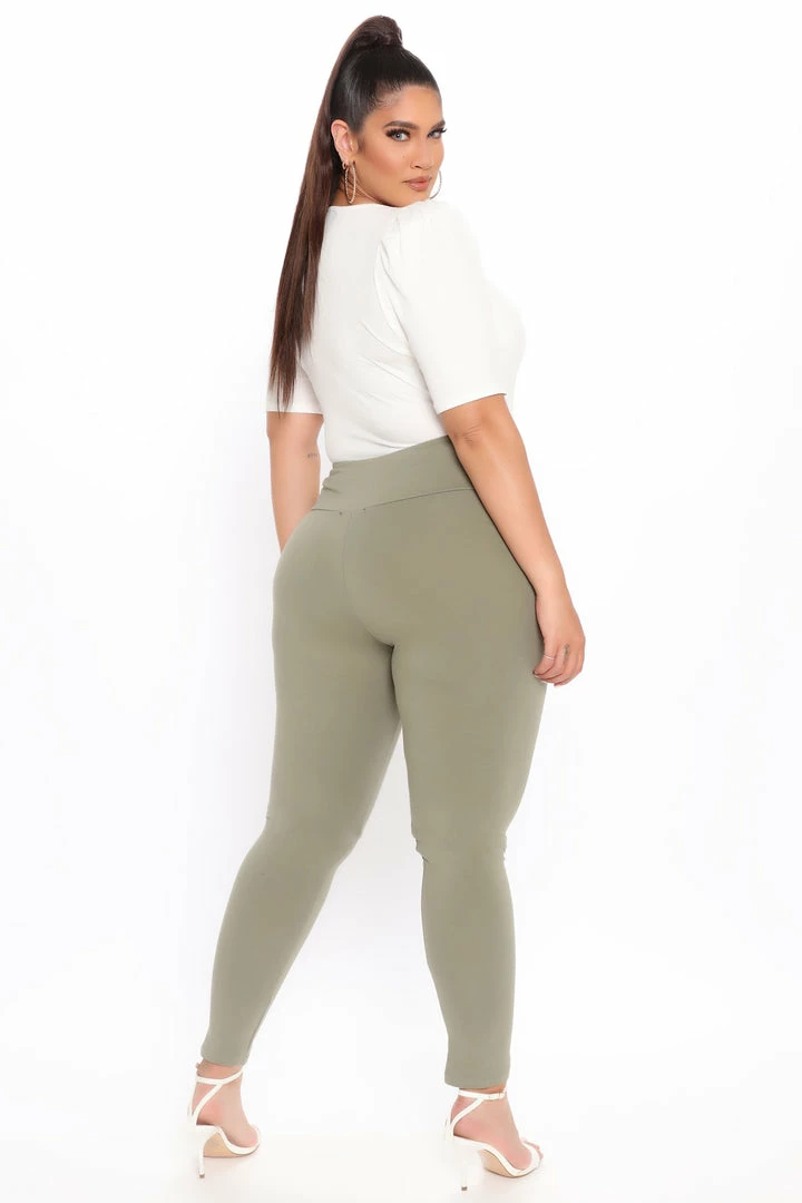 Fashion Nova Running Around High Rise Legging - Olive