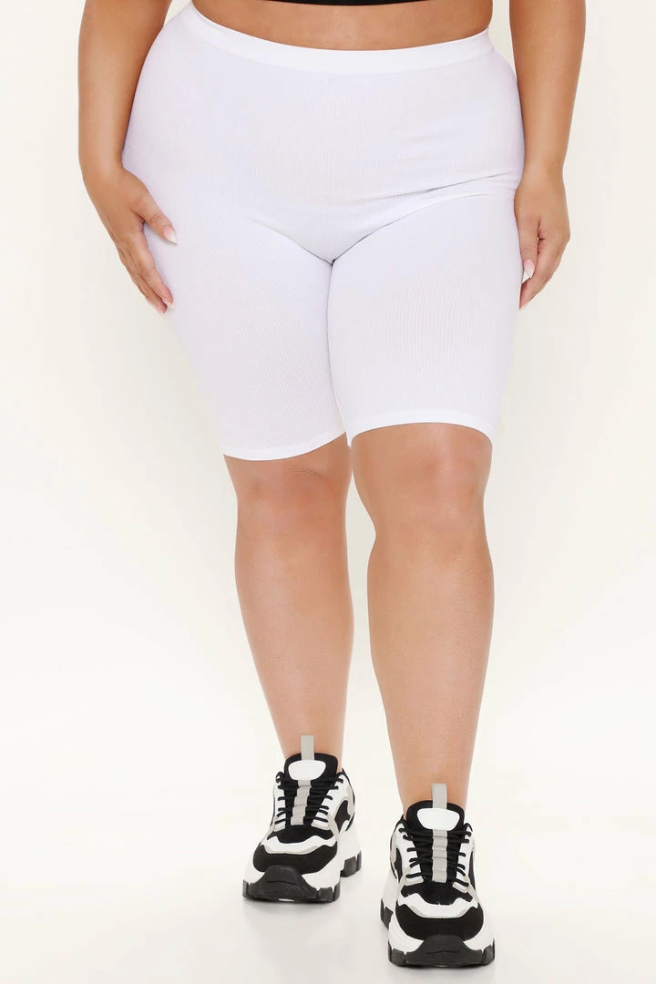 Fashion Nova Effortless Seamless Biker Shorts - White